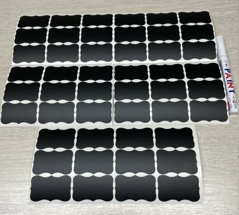 изготовление черных наклеек из меловой винила бумаги (для банок/контейнеров)