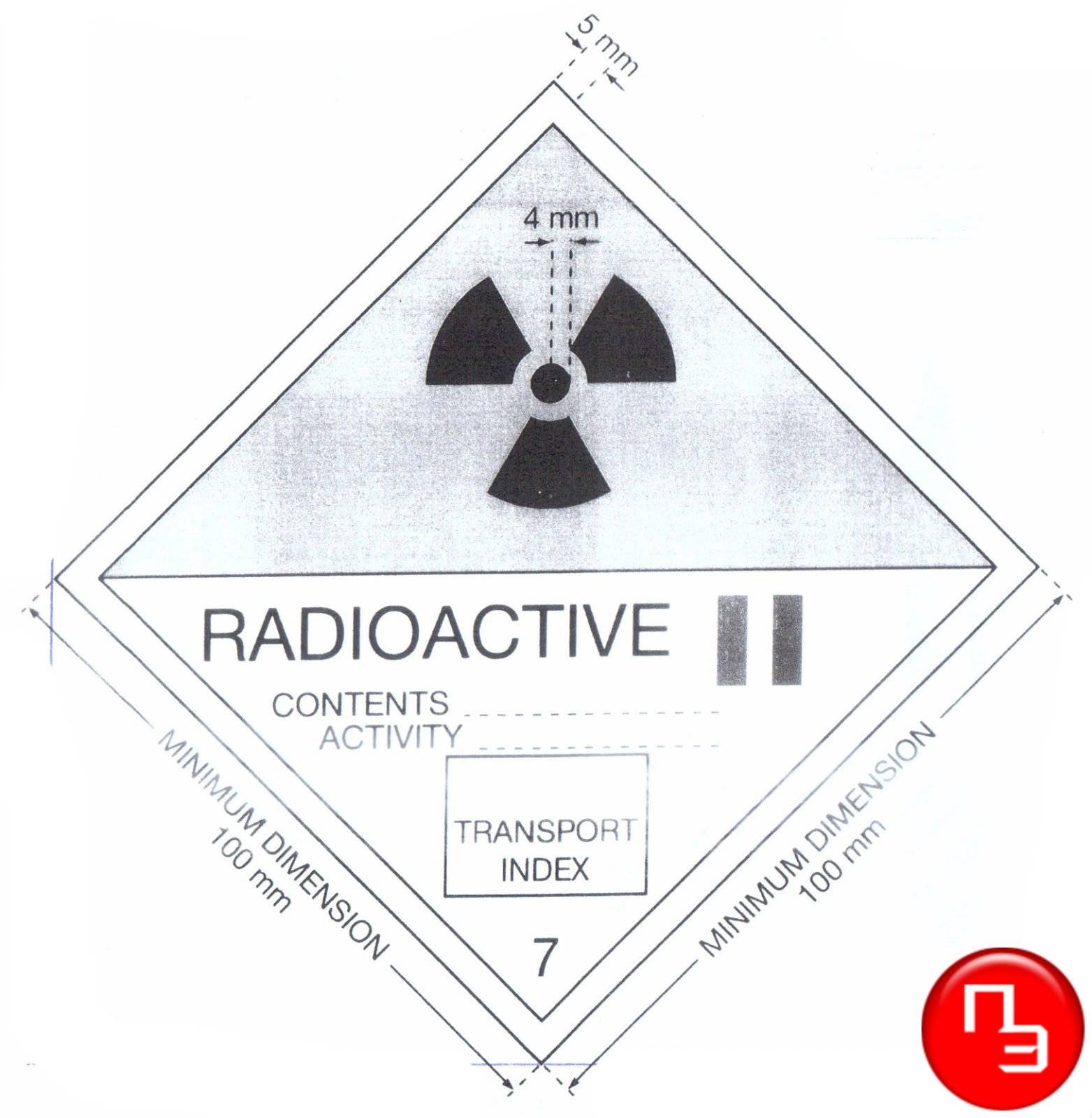 Этикетка наклейки из полипропилена радиация