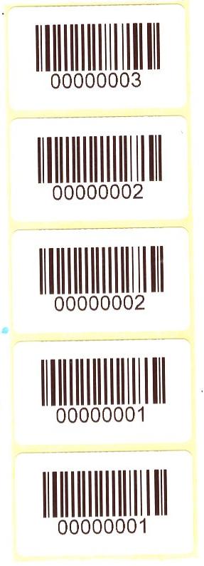 номерные этикетки со штрих кодом для инвентаризации