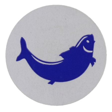 печатаем фишки (наклейки) в рулонах флексопечать круглые борт-питание рыба